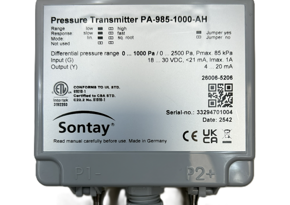 PA-985 - Air Differential Pressure Transmitter